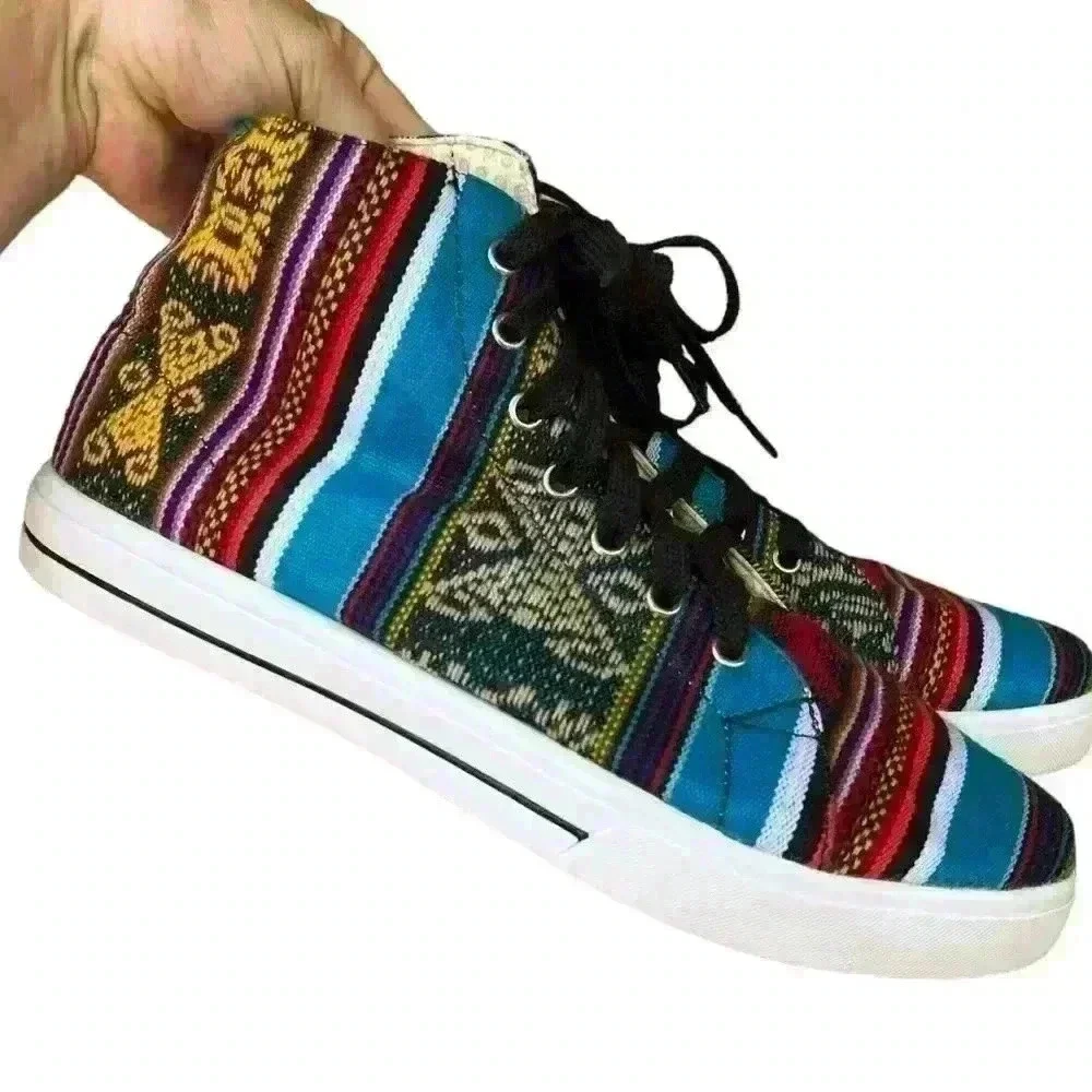 Inkkas Peruvian textile hightop sneakers Inca textile Women’s Size 10 Men’s 8